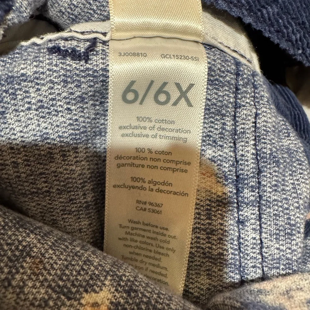 Oshkosh Navy Blue Corduroy Floral Jumper Dress  Cottagecore Farmhouse Girls 6/6X